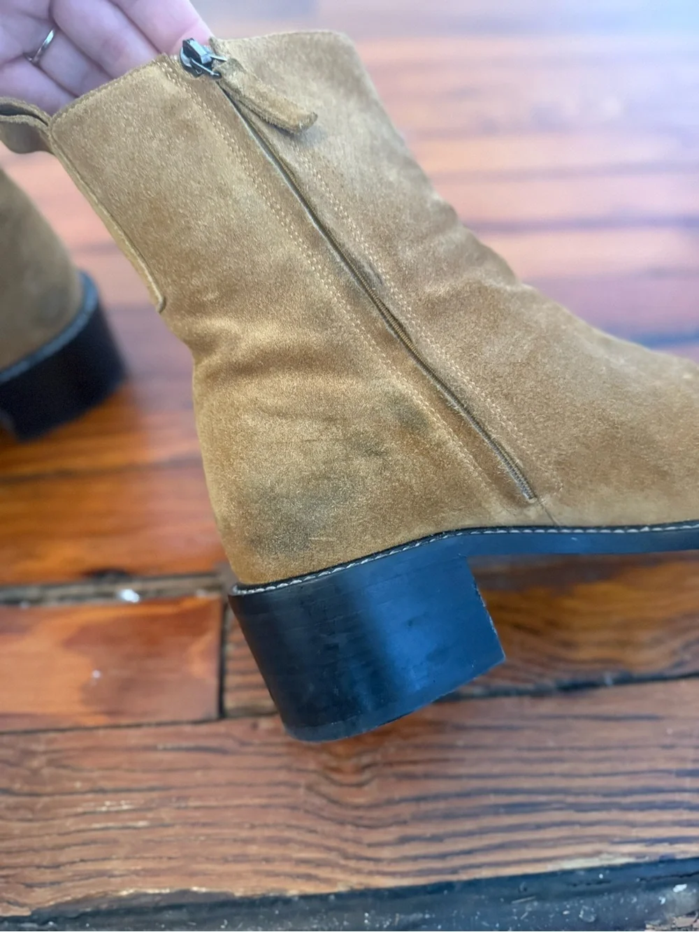 Everlane Suede Mid-Calf Block Heel Boots